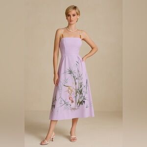 Boho Botanical Belted Cami Midi Dress - Missing external and internal tags